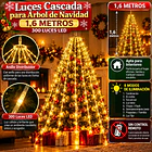 Luces Cascada Led Con Anillo Para Árbol De Navidad 1.6m 2
