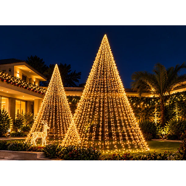 Luces Led Solar Navideña Guirnaldas 22 Metros Luz Cálida 2