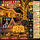 Luces Led Solar Navideña Guirnaldas 22 Metros Luz Cálida 4