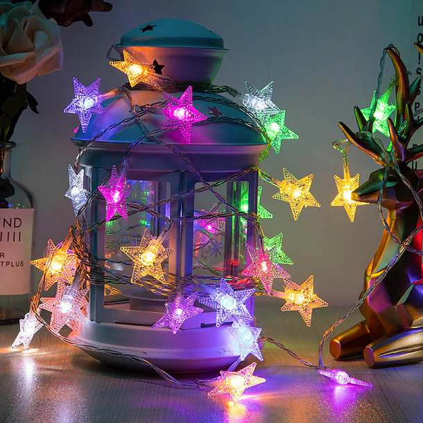 Luces Navidad Figuras Guirnalda Led Solares De 6.5 Metros 3