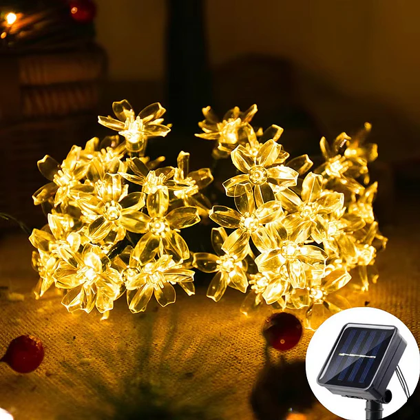 Luces Navidad Figuras Guirnalda Led Solares De 6.5 Metros 5
