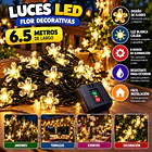 Luces Navidad Figuras Guirnalda Led Solares De 6.5 Metros 12
