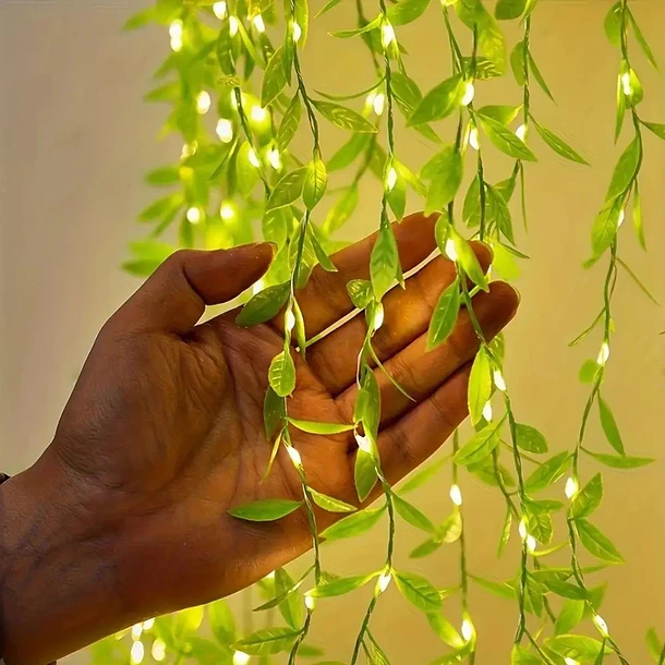 Guirnalda Enredadera Led Con Hojas Artificiales 3m X1m Solar 3