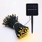 Luces Solares Led Navideñas 12m Guirnalda Exterior Cálida 3
