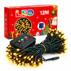 Luces Solares Led Navideñas 12m Guirnalda Exterior Cálida 1