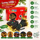 Luces Solares Led Navideñas 12m Guirnalda Exterior Cálida 2