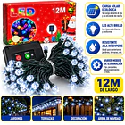 Luces Solares Navideñas 12m Guirnalda Exterior Blanco Frio 2