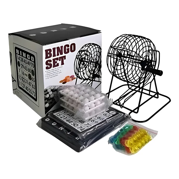 Juego de Bingo Completo con Tómbola Metálica y 75 Pelotas 1