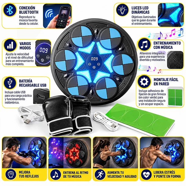 Máquina De Boxeo Inteligente De Pared Con Guantes Entrenador 5