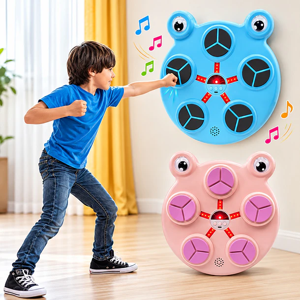 Máquina De Boxeo Infantil De Pared Con Música Luces Led Rgb 3