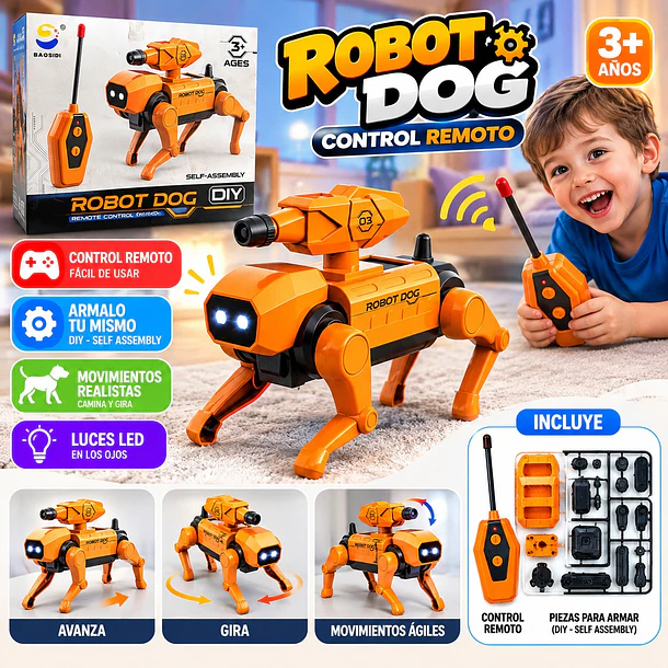 Perro Robot A Control Remoto Diy Para Armar Interactivo +3 4