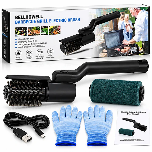 Cepillo Eléctrico Limpiador De Parrilla 25w Recargable - Usb