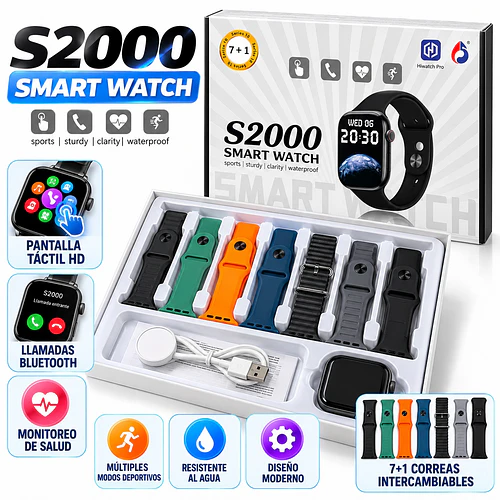 Reloj Inteligente Smartwatch S2000 Set 7 En 1