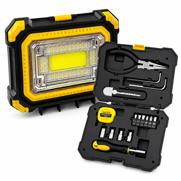 Linterna Reflector Solar Camping Con Caja De Herramientas 1