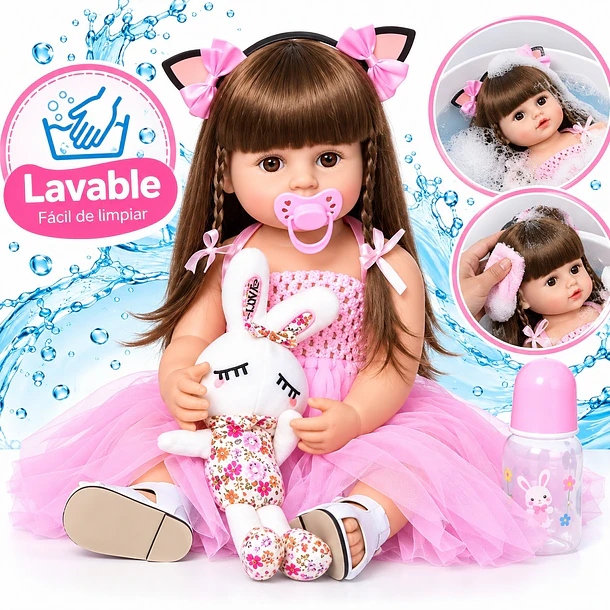 Muñeca Bebé Reborn Realista En Vinilo Termoplástico 50cm 9