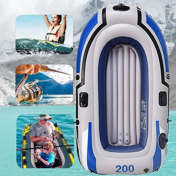 Bote Inflable Para 2 Personas 195x100cm Carga 168kg Jr-200 4