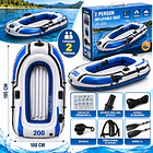 Bote Inflable Para 2 Personas 195x100cm Carga 168kg Jr-200 5