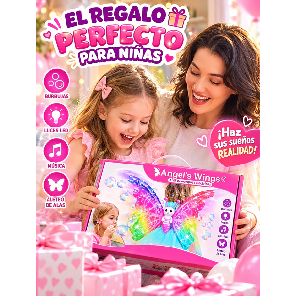 Alas De Mariposa Con Luz Música Y Burbujas Juguetes Disfraz 5