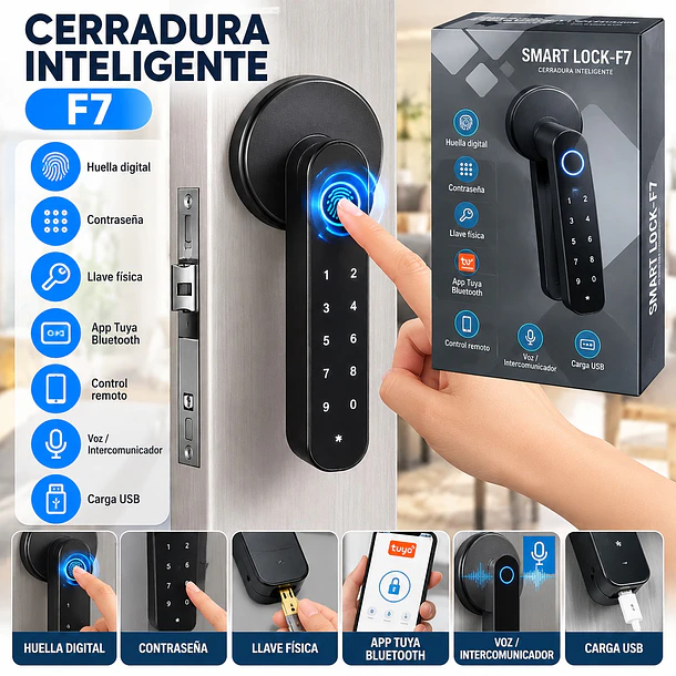 Cerradura Digital Inteligente Smart Lock-f7 Tuya Ttlock 2