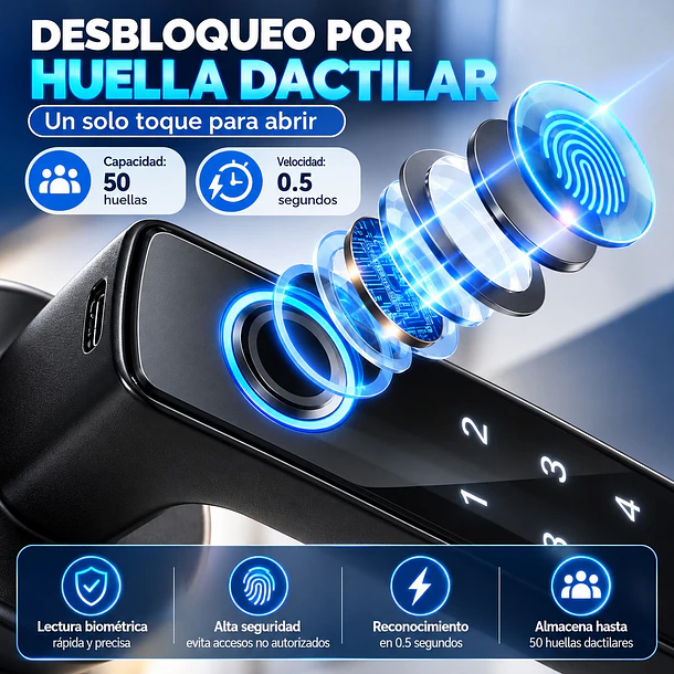 Cerradura Digital Inteligente Smart Lock-f7 Tuya Ttlock 5