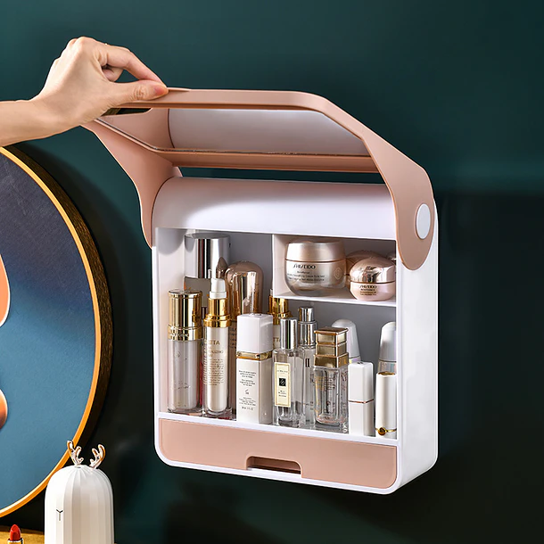 Organizador De Maquillaje Con Espejo Y Cajón Estante 3