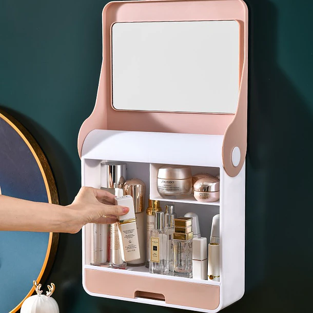 Organizador De Maquillaje Con Espejo Y Cajón Estante 5
