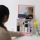 Organizador De Maquillaje Con Espejo Y Cajón Estante 6