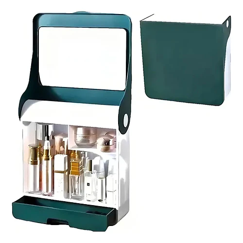 Organizador De Maquillaje Con Espejo Y Cajón Estante
