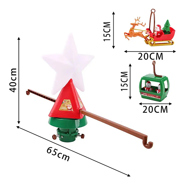 Adorno Para Árbol De Navidad Estrella Led Giratoria Musical 2