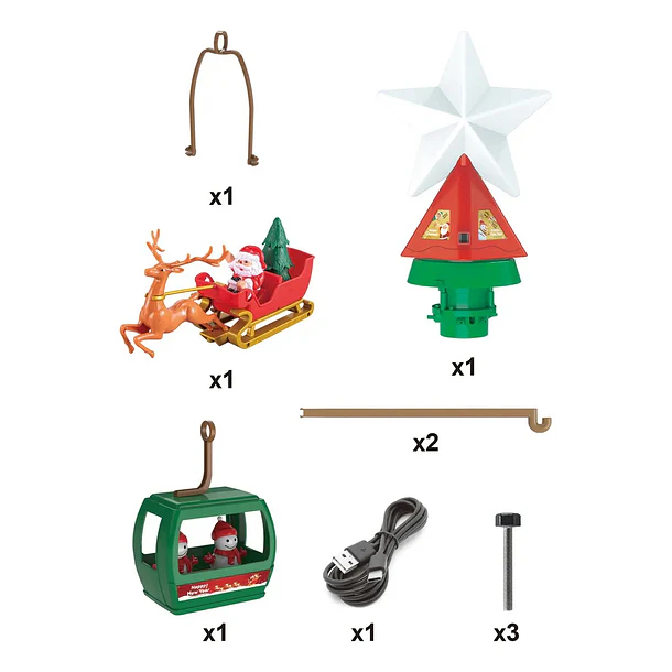 Adorno Para Árbol De Navidad Estrella Led Giratoria Musical 3