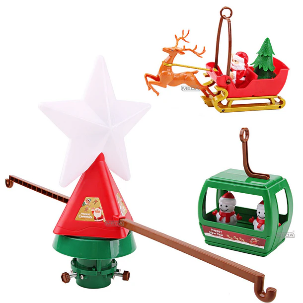 Adorno Para Árbol De Navidad Estrella Led Giratoria Musical 4