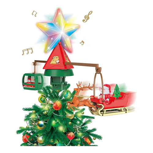 Adorno Para Árbol De Navidad Estrella Led Giratoria Musical