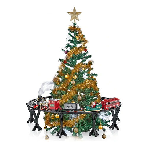 Adorno Tren Navideño Flotante Con Luz, Música Y Humo Real