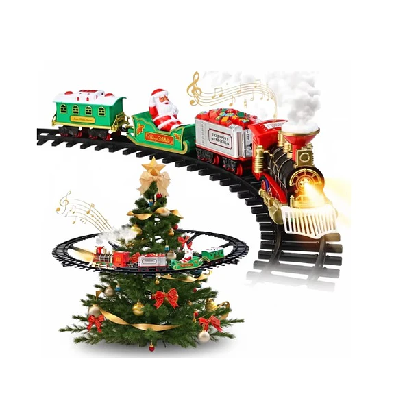 Adorno Set De Tren Navideño Vía Elevada O De Base Luz-sonido 3
