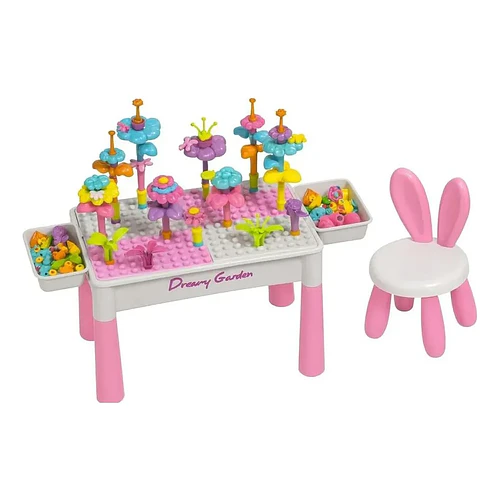 Mesa Didáctica Multifuncional De Bloques Con Silla Infantil