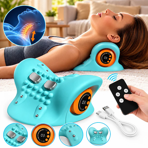 Masajeador Cervical Almohada Con Calor, Electroterapia +usb 4
