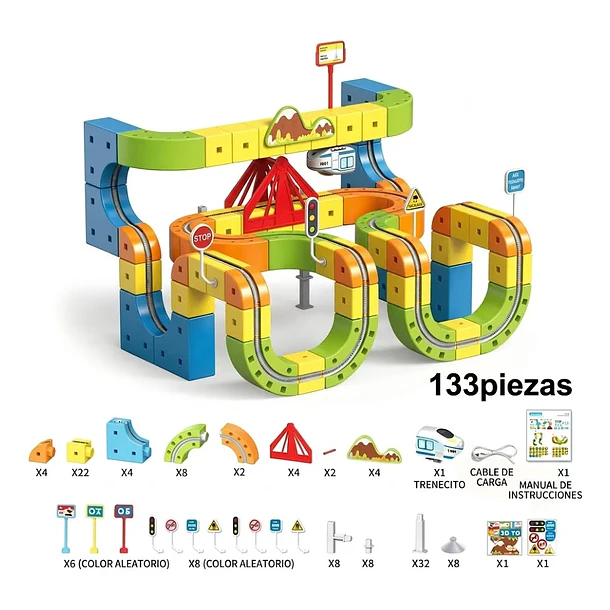 Pista De Carreras 3d Antigravedad Con Tren Eléctrico 133 Pzs 4