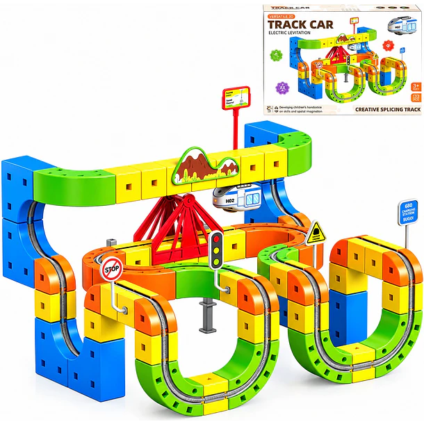 Pista De Carreras 3d Antigravedad Con Tren Eléctrico 133 Pzs 1