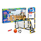 Set Deportivo Infantil 2 en 1 Arco de Fútbol y Aro de Basquetbol con Contador Electrónico 1