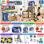Set Deportivo Infantil 2 en 1 Arco de Fútbol y Aro de Basquetbol con Contador Electrónico 5