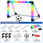 Arco De Fútbol Infantil Portable Luces Led Pelota E Inflador 7