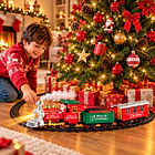 Adorno Tren Navideño Clásico A Baterías Aax6 377 Cm De Via 2