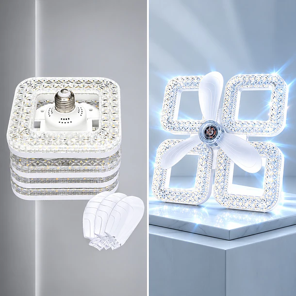 Ventilador De Techo Con Lámpara Led Control Remoto Rosca E27 5