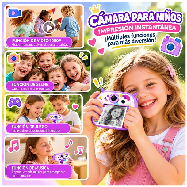 Mini Cámara Digital Infantil De Impresión Instantánea Usb 4