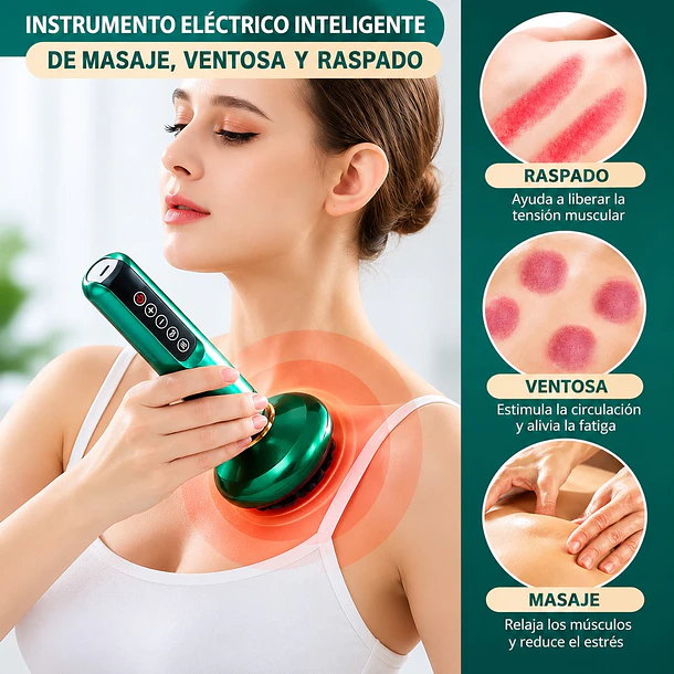 Masajeador De Ventosas Inalámbrico Con Succión Calor  3