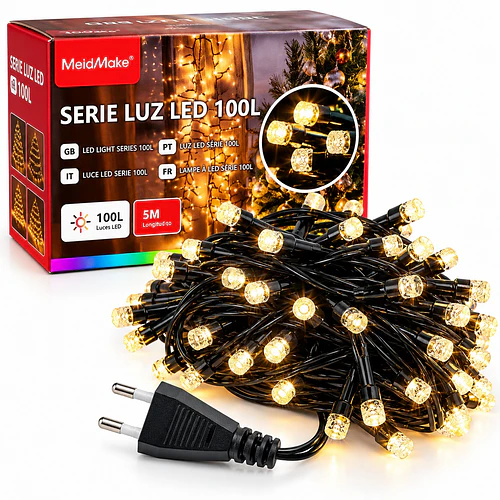 Luces Navideñas Led 100l De 5 Metros Con 8 Modos Enchufe