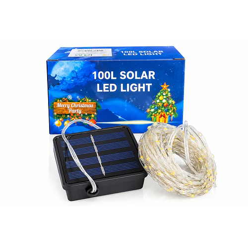 Luces Decorativas Solares 100 Led Amarillo Cálido