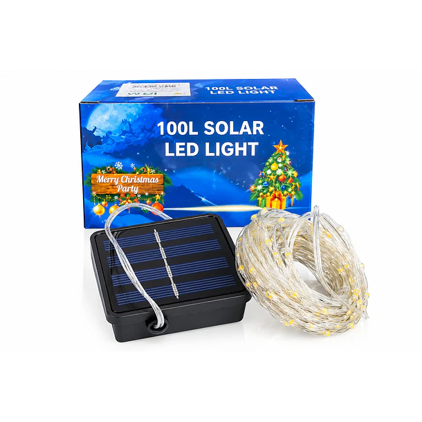 Luces Decorativas Solares 100 Led Amarillo Cálido 1