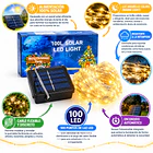 Luces Decorativas Solares 100 Led Amarillo Cálido 2