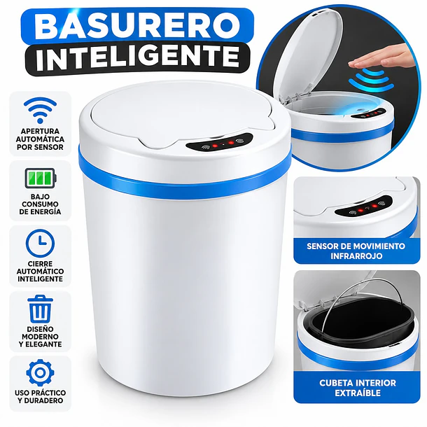 Basurero Inteligente con Sensor de Movimiento Automático e Infrarrojo 7
